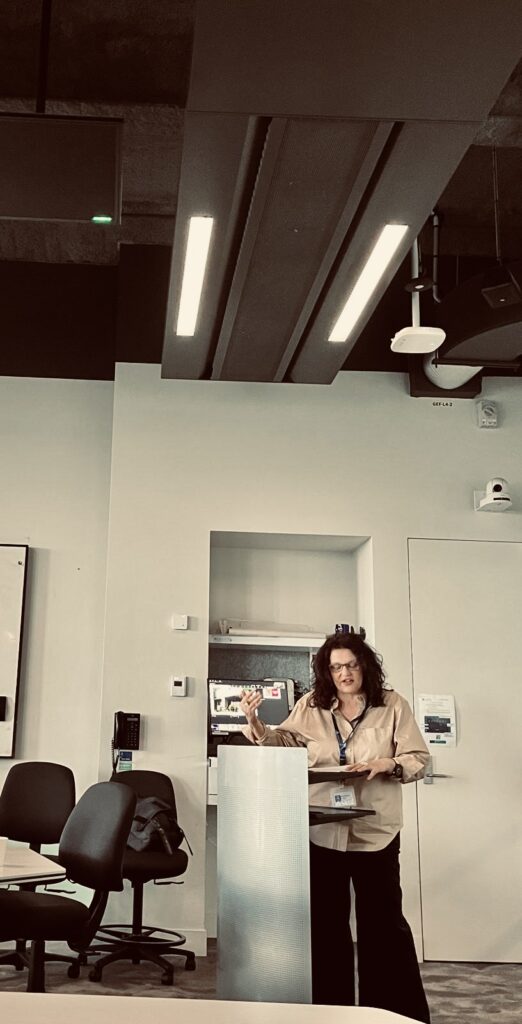 Ürof. Ciotti presenting her work on art collecting at the TIAMSA Art market conference at the University of Melbourne in July 2024